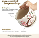 Ceramic Plant Pots with Drainage Holes and Saucers, Round Flower Pots for Indoor Plant, 3.9/5.2/6.7 Inches Small Flower Planters Set of 3 by CozyNest Decor