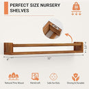 Heimlove Nursery Floating Shelves - 32 inch Solid Wood Wall Mounted Book Shelves for Kids, Set of 3 by TinyTreasures Baby Boutique