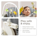 KÜB 3-in-1 Foldable Baby High Chair, 7 Height & 4 Recline Adjustable Seat & Tray for Easy Clean, 2 Locking Wheels, Multifunctional Infant High Chairs for Babies and Toddlers (Grey, with Toys) by TinyTreasures Baby Boutique