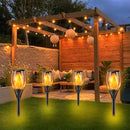 Upgraded Larger Solar Torch Lights, 43" Flickering Flame Solar Lights, Waterproof Outdoor Solar Landscape Decoration Lighting 96 LED Auto On/Off Garden Patio Yard Pathway,Black 2 Pack (2) by GreenHaven Gardens