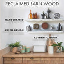 Urban Legacy Reclaimed Barnwood Planks | Floating Shelves for Wall w/Flush Mount Shelf Bracket Set Included | Set of 2 (White Wash, 30"x7"x 2") by CozyNest Decor