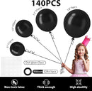 140pcs Balloon Arch Kit, Black Balloons of Different Sizes Pack of 18 12 10 5 Inch Party Balloon Kit for Birthday Party or Balloon Arch as Graduation Wedding Baby Shower Anniversary Party by TinyTreasures Baby Boutique