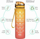 Enerbone Water Bottle, Leakproof BPA & Toxic Free, Motivational Water Bottle with Times to Drink and Straw, Fitness Sports Water Bottle with Strap for Office, Gym, Outdoor Sports by CozyNest Decor
