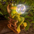 Funoasis Garden Outdoor Frog with Solar Powered Lamp Unique Gifts for Mom Outside Decor for Lawn Balcony Home Ornaments by GreenHaven Gardens