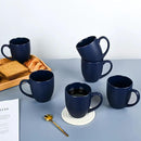 16oz Coffee Mugs Set of 6, Large Ceramic Modern Coffee Mugs With Handle For Tea,Latte,Cappuccino,Cocoa. Dishwasher.Microwave Safe (Matte Blue) by CozyNest Decor