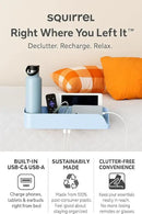 Squirrel-Bedside Perch, Floating Organizer with USB-C & A Charging Ports, Great Bedside Shelfie, Gift for teens and college freshman, for Gamers, Dorm room gifts. Assembly in 1 minute. Light Blue by CozyNest Decor