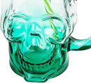 Halloween Cups Set of 4 - Green Skull Glass Drinking Jar with Lids and Straws - Halloween Decor, Drinking Glasses 16 oz by CozyNest Decor