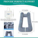 Travel Pillow Upgraded Version of Aircraft Travel Neck Pillow with Storage Bag, Sleep Pillows for Travel by Train, Car, or Plane, Supporting The Head and Body, Travel Pillow for Kids Grey by TinyTreasures Baby Boutique