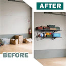EVERHANGER Garage Wall Shelves, 12 X 48 Inch Wall Mounted Storage Shelves, Heavy Duty Metal Shelving with Hooks, 2 Pack, Black by CozyNest Decor