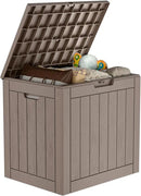 37 Gallon Deck Box Large Outdoor Storage for Patio Furniture,Outdoor Cushions,Garden Tools and Pool Supplies,Waterproof,Resin,Lockable(Grey) by CozyNest Decor