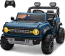 ENYOPRO 2 Seater Ride On Car for Kids, 24v Licensed Ford Bronco Raptor Electric Power Ride On Truck Toy with Remote Control, 4 Wheels Shock Absorption, Soft Start, Bluetooth, Radio, 3 Speed - Blue by TinyTreasures Baby Boutique