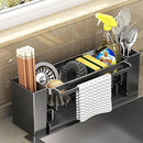 Utensil Holder, 3 Compartments Utensil Drying Rack, Dish Drainer for Kitchen Counter,Kitchen Utensils Holder with Towel Bar,Self-Draining Tray Design(Gray) by CozyNest Decor