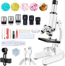 Compound Microscope for Adults & Kids - 40X-2000X High-Power Biological Microscope for Students, School Lab & Home Education, with Slides Set & Phone Adapter by TinyTreasures Baby Boutique