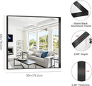 Black Bathroom Mirror, 30x30 Inch Rectangular Framed Mirror, Large Wall Mounted Bathroom Vanity Mirror Over Sink for Bedroom,Restroom, Living Room, Hangs Vertically or Horizontally by CozyNest Decor