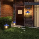 pearlstar Solar Lantern Outdoor Hanging Light Metal Farmhouse Solar Lamp with Warm White Edison Bulb Design for Garden Yard Patio Proch Decor(Blue) by CozyNest Decor