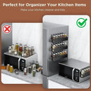 4 Pack Magnetic Spice Rack with 24 Spice Jars, Spice Labels, Chalk Marker and Funnel Set, Magnetic Spice Organizer Shelf for Refrigerator, Microwave, Seasoning Organizer for Kitchen by CozyNest Decor