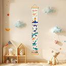 Customize Name Canvas Growth Chart for Kids, Dinosaur Unisex Kids Room Wall Decor, Measuring Height Chart, Wall Tape with Height Chart for Kids, Foldable Height Tracker, Lightweight by TinyTreasures Baby Boutique