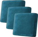 H.VERSAILTEX Velvet Stretch Couch Cushion Cover Plush Cushion Slipcover for Chair Loveseat Sofa Cushion Furniture Protector Seat Cushion Sofa Cover (3 Piece XL Sofa Cushion Covers, Deep Teal) by CozyNest Decor