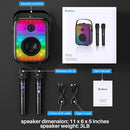 Karaoke Machine, Portable Bluetooth Speaker with 2 Wireless Karaoke Microphones, Karaoke Machine for Adults Kids with Subwoofer, LED Light Support TWS/FM/USB/AUX for Home Party Outdoor by TinyTreasures Baby Boutique