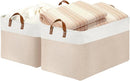 DULLEMELO Extra Large Baskets for Organizing, 22" X 15" X 13" Rectangle Fabric Storage Bins, Foldable Blanket Basket Living Room, Large Kids Toy Storage Organizer Bins, Baby Basket Gift (White&Khaki) by TinyTreasures Baby Boutique