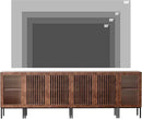Farmhouse TV Stand for TVs up to 100 Inch, Entertainment Center TV Console with Storage Cabinets and Glass Doors,Media Console for Living Room,Brown by CozyNest Decor