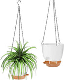 GARDIFE Hanging Planter, 8 inch Hanging planters for Indoor. Outdoor Plants, Self Watering Plant Pot, 2 Pack Large self Watering Hanging Planter (8-White, 8 inch) by CozyNest Decor