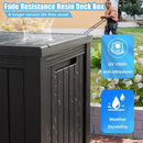 180 Gallon Deck Box,Resin Outdoor Storage Box with Lockable for Patio Furniture, Pool Accessories, Garden Tools Waterproof Outside Storage Box, Black by CozyNest Decor