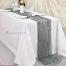 20 Pack Gray 10FT Cheesecloth Table Runner Rustic Gauze Fabric Cheese Cloth Table Runner for Wedding Bridal Baby Shower Table Decor 20 x 120 Inch Long Boho Sheer Birthday Party Table Decorations by CozyNest Decor