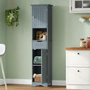ChooChoo 67" Tall Bathroom Storage Cabinet Freestanding with Adjustable Shelves, Narrow Storage Linen Cabinet with 2 Doors and 1 Drawers for Bathroom, Living Room, Kitchen, Grey by CozyNest Decor