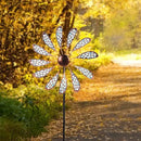 DREAMYSOUL Outdoor Wind Spinner 33" Metal Wind Sculpture Waterproof Fluorescence Wind Spinners for Garden Patio Lawn Decoration by GreenHaven Gardens
