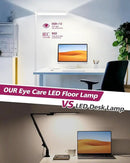 EMITEVER LED Floor Lamp, 100W Spectrum Eye Care Standing Lamp, 77'' Dimmable Motion Sensing & Daylight Sensing Reading Lamp for Study, Living Room, Conference, Office, 4000K Natural Daylight, White by CozyNest Decor