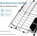 GSlife in Sink Dish Drying Rack - Stainless Steel Capacity Expandable Over The Sink Dish Drainer with Lock Knob and Utensil Holder for Kitchen Sink, 10.8"-17.9" L x 12.8" W, Silver by CozyNest Decor