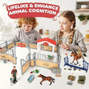 Horse Stable Playset, Horse Toys Set for Girls and Boys with Rider, Farm Animal Figurines Barn Toys, Pretend Play for Kids 3-5 6 7 8-10 Birthday Gifts by GreenHaven Gardens