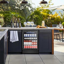 Tylza Beverage Refrigerator 24 Inch, Under Counter/Freestanding Drink Fridge, 190 Cans Beverage Cooler with Glass Door, Reversible Door, Low Noise, Quick Cooling - for Beer, Soda, ETC, Black by CozyNest Decor
