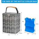 BreastMilk Cooler Bag with Ice Pack Fits 4 Baby Bottles Up to 9 Ounce, Large Baby Bottle Bag Fits for Nursing Mom Daycare by TinyTreasures Baby Boutique