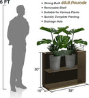 Metallic Heavy Planter for Outdoor Plants, 38Lx10Wx30H Inches Tall and Long Metal Divider Planter Box for Outside & Indoor, No Assembly Required (Espresso) by GreenHaven Gardens