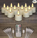 12 PCS 3D Wick Rechargeable Flameless Tealight Candles with Remote and Timer, Battery Operated Flickering LED Tea Lights, Durable & Lovely Fake Tea Candles, Ideal for Pumpkin/Bar/Party Decor by GreenHaven Gardens