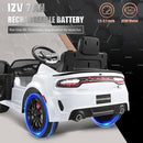 12V 7Ah Kids Electric Ride on Car, Licensed Dodge Charger SRT Hellcat, Battery Powered 4-Wheels Toy Car Electric Vehicle for Kids with Remote Control, 3 Speeds, LED Lights, Music (White) by TinyTreasures Baby Boutique