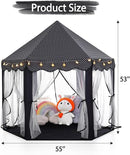Monobeach Princess Tent Girls Black Large Playhouse Kids Castle Play Tent with Star Lights Gift Toy for Children Indoor and Outdoor Games by TinyTreasures Baby Boutique