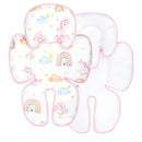 Summer Infant Car Seat Insert, 2 in 1 Baby Car Seat Head Body Support for Newborn Upgrade Mesh Baby Car Seat Insert Stroller Cushion for Boys Girls, Extra Soft and Breathable, Unicorn by TinyTreasures Baby Boutique