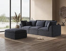 110 Inch Cloud Sectional Couches for Living Room, Convertible L Shaped Couch with Ottoman, 3 Seater Modular Sectional Sofa, Grey by CozyNest Decor