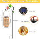 Hummingbird Solar Lanterns Outdoor Garden Decor, Birthday Gifts for Women Mom Grandma Hanging Metal Solar Lights Waterproof Decoration LED Lantern with Shepherd Hook for Outside Garden Yard Patio Lawn by GreenHaven Gardens