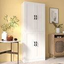White Kitchen Pantry, 71" Tall Cabinet with Doors, Hutch with Storage for Dining Room by CozyNest Decor