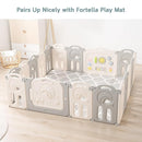 Fortella Cloud Castle Foldable Playpen, Baby Safety Play Yard with Whiteboard and Activity Wall, Indoors or Outdoors (Gray, 14 Panel) by TinyTreasures Baby Boutique