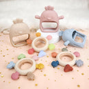 2 Pack Baby Teething Toys for 0-6 & 6-12 Months, Food Grade Silicone Teething Mitten No Drop Teether and Ring Teether, BPA Free, One-Piece, CPC Certified Baby Chew Toys for Sucking Needs by TinyTreasures Baby Boutique