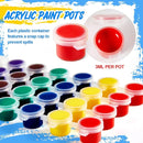 Fulmoon 24 Set Acrylic Paint Kits for Kids Adults Washable Mini Painting Kit Arts Crafts Party Favors Filled Strips Brushes Palettes Bulk for Classroom Home Kit Supplies (Fresh Color) by TinyTreasures Baby Boutique