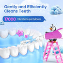 SEAGO Toddler Electric Toothbrushes for Baby Ages 0-3 Years, Baby Toothbrush with Smart Timer and Suction Base, 4 Replacement Brush Heads SG-513(Purple-C) by TinyTreasures Baby Boutique