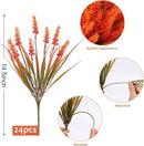 Geegoods Artificial Plants Flowers Outdoor – Faux Lavender Flowers with Monkey Grass UV Resistant Plastic Faux Plants for Garden Porch Window Patio Hanging Planter Home Decor (Autumn-red, 48PCS) by CozyNest Decor