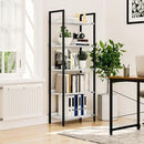 NUMENN Bookshelf, 5 Tier Bookshelves, Home Office Bookcase Shelf Storage Organizer, Free Standing Storage Shelving Unit for Bedroom, Living Room and Home Office, White Marble by CozyNest Decor