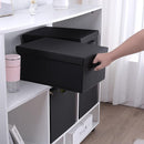 HOONEX Storage Bins with Lids for Organizing, Pack of 2, Storage Boxes with 2 Carrying Handles and Sturdy Heavy Cardboard, 16.5" L x 11.8" W x 7.5" H for Shoes, Books, Clothes, Black by TinyTreasures Baby Boutique